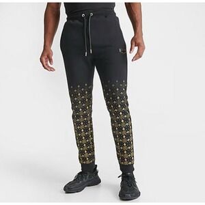 Supply & Demand Royalty Monogram Jogger‎ Sweatpants Black/Gold Men's Small NWT